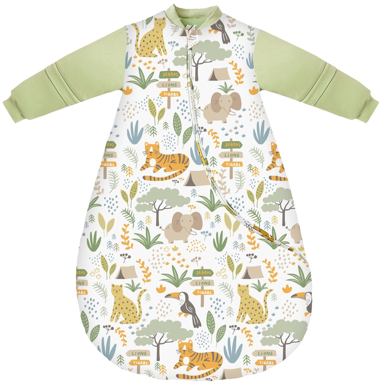 Chilsuessy Baby Sleeping Bag Winter with Removable Long Sleeve Organic Cotton Baby Sleeping Bag Small Children All-Year Sleeping Bag Pyjamas for Boys and Girls, Crown/2.5 Tog, 75-90 cm