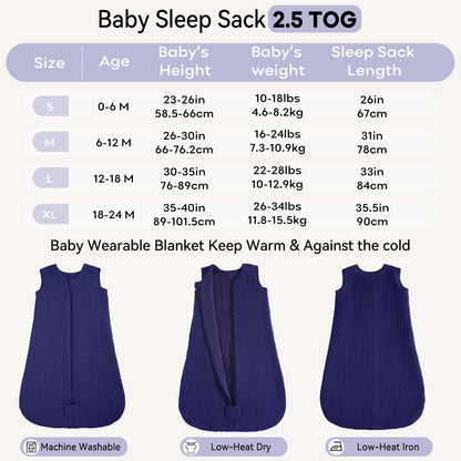 Unnivoll Baby Winter Sleeping Bag, 2.5 Tog, Baby Sleeping Bag, 0-6 Months, Cotton Baby Sleeping Bag, Newborn Winter Sleeping Bag, Baby, Warm and Soft, 67 cm, for Boys and Girls, Green