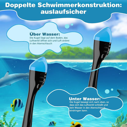 Schnorchelmaske Kinder Vollmaske – CO₂ sichere Tauchmaske ab 6 Jahren mit Anti-Beschlag, Anti-Leck, 180° Sichtfeld – Schnorchel Vollgesichtsmaske inkl. Silikon & Tragetasche