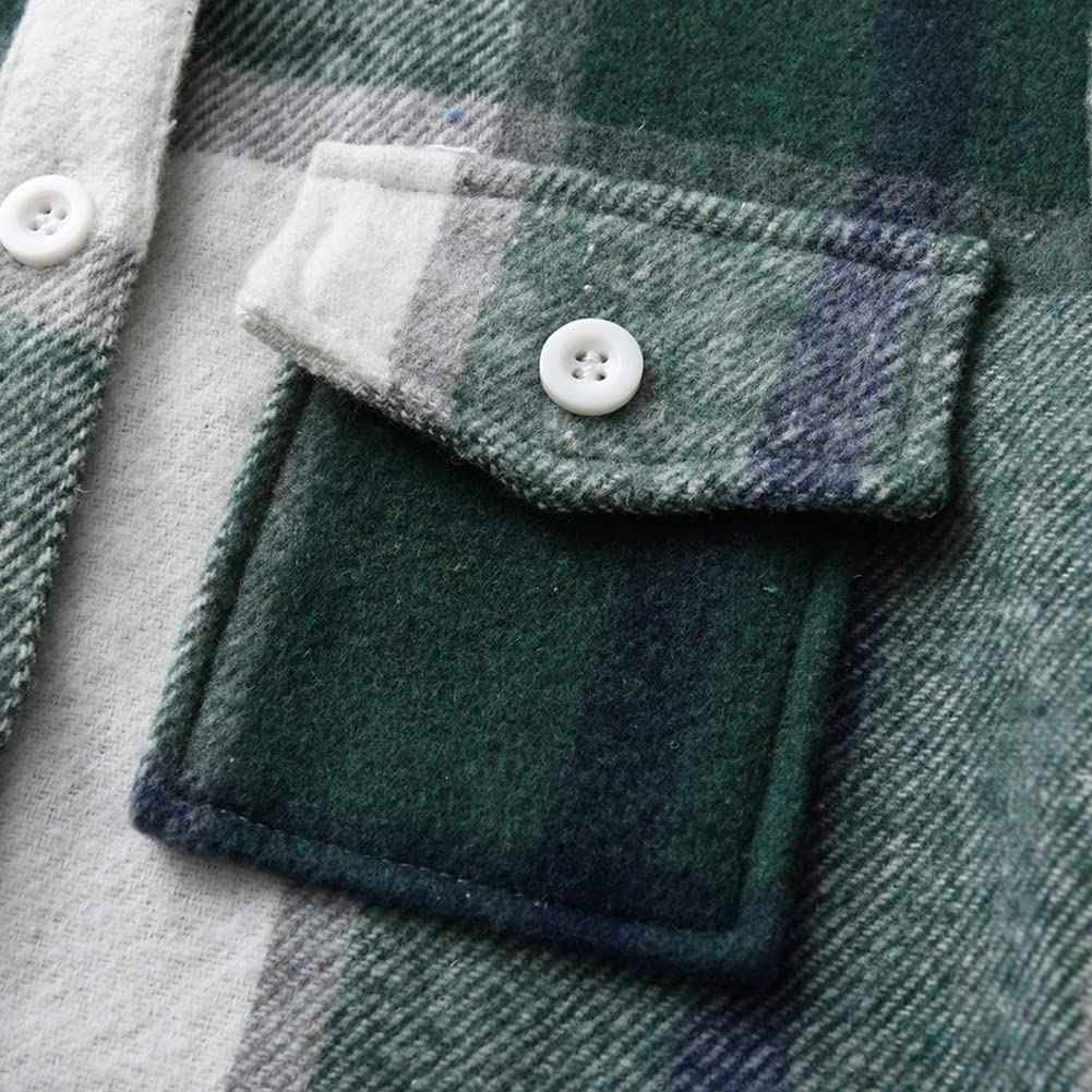 Kinder Übergangsjacke Jungen Kindermantel Mädchen Jacke Kariertem Hemd mit Kapuze für Frühling und Herbst