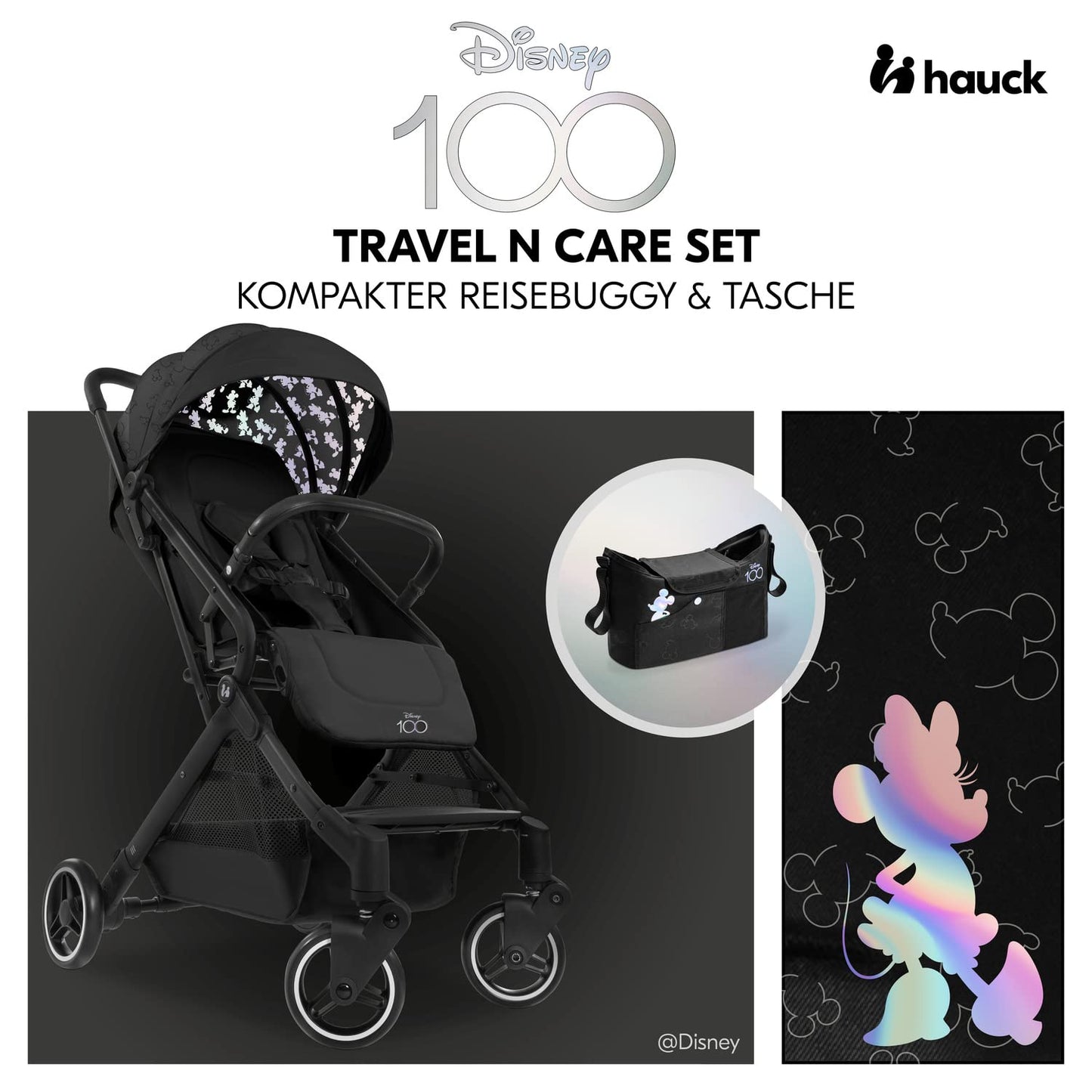 hauck Travel N Care, Dark Olive - Reise Buggy für Kinder ab Geburt bis 22 kg - mit Liegefunktion - Leicht 6,9 kg & Kompakt - Klein Zusammenklappbar - UPF 50+ - EVA Räder - Korb bis 3 kg