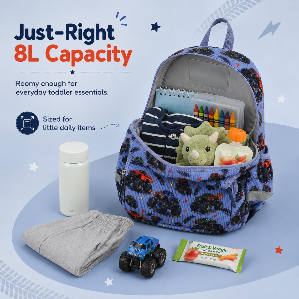 Kinderrucksack Jungen Kinder Rucksack Tagesrucksack Vorschulrucksack Kindergartentasche Schulrucksack für Schule Kita 38cm 3-8Y