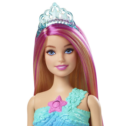 Barbie Dreamtopia Zauberlicht Meerjungfrau Puppe mit blonden Haaren, Barbiepuppe mit Meerjungfrauenschwanz, geeignet als Geschenk für Kinder ab 3 Jahren, HDJ36