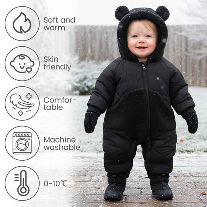JiAmy Baby Snowsuit, Baby Boys Girls Winter Jumpsuit Romper Newborn Snow Overall for 3-24 Months