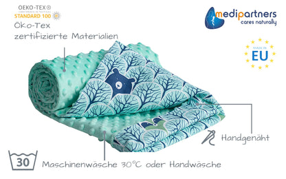 Medi Partners Babydecken Baby 100% Baumwolle Krabbeldecke Babydecke 75x100cm doppelseitig Kinderbett Minky Kuscheldecke Kinderwagen (REH mit grauem Minky)