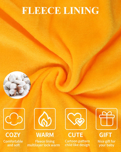 Baby Romper with Hood, Snowsuits with Gloves and Booties, for Toddlers, Fleece Cotton Romper for Toddlers, Boys and Girls, Warm Jumpsuit, Winter Jacket, 6-9 Months