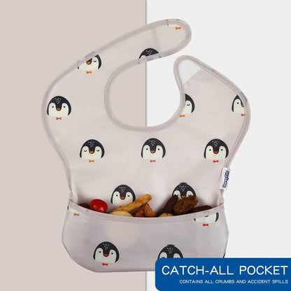 Soarwg Kids Baby Lätzchen Set 5 Stk. Kleinkind Fütterlätzchen mit Auffangschale, Klettverschluss Superleicht Wasserdicht Waschbar Schmutzabweisend