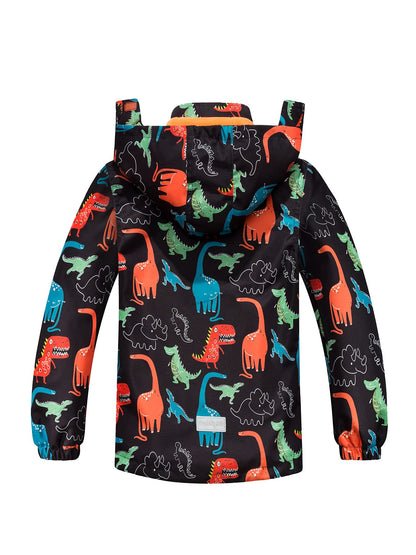 NATUST Boys' Lined Rain Jacket Wind and Waterproof Transition Jacket 