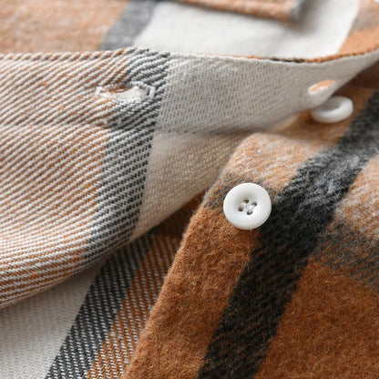 Kinder Übergangsjacke Jungen Kindermantel Mädchen Jacke Kariertem Hemd mit Kapuze für Frühling und Herbst