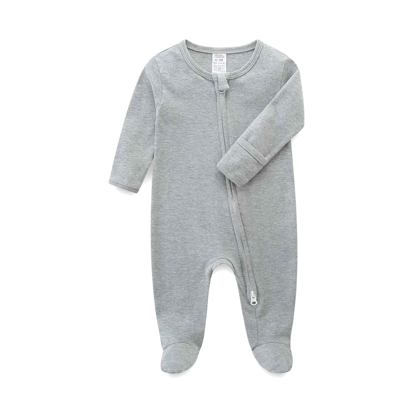 Baby Schlafanzug, Baby Strampler, Neugeborene Strampler Doppelreißverschluss, Baumwolle Langarm Schlafanzug Neugeborene, Schlafstrampler Pyjam Kleidung für Junge Mädchen 0-3 Monate