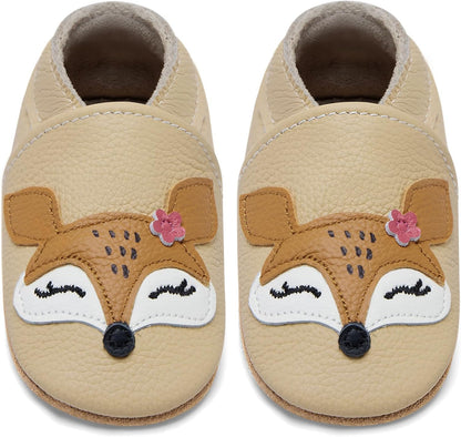 IceUnicorn Babyschuhe Krabbelschuhe aus weichem Leder für Jungen und Mädchen – Rutschfeste Lauflernschuhe für Kleinkinder