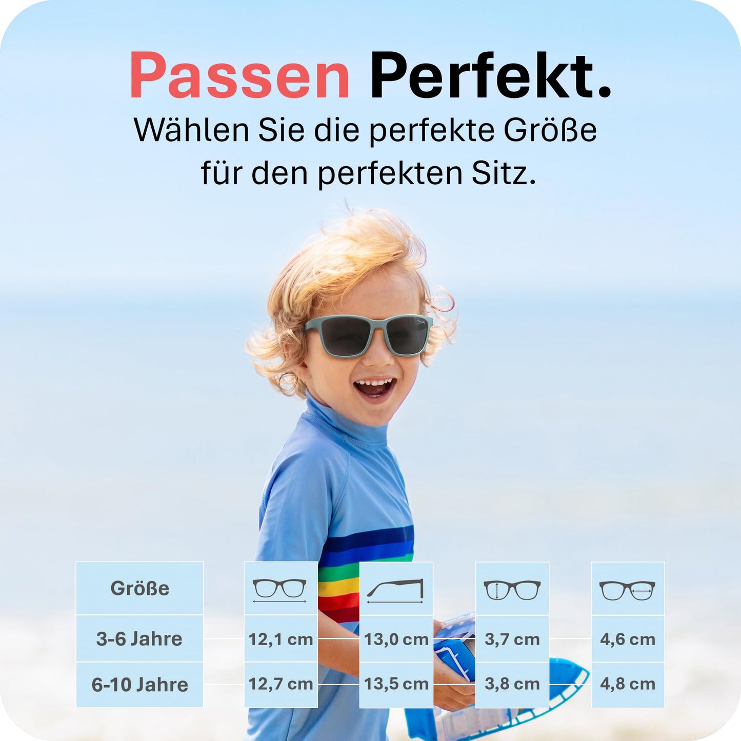Mausito Sonnenbrille Kinder 3-6 Jahre & 6-10 Jahre | VERGLEICHSSIEGER Kindersonnenbrille 100% UV-Schutz | FLEXIBLE Bügel | Schadstofffreie Kindersonnenbrillen