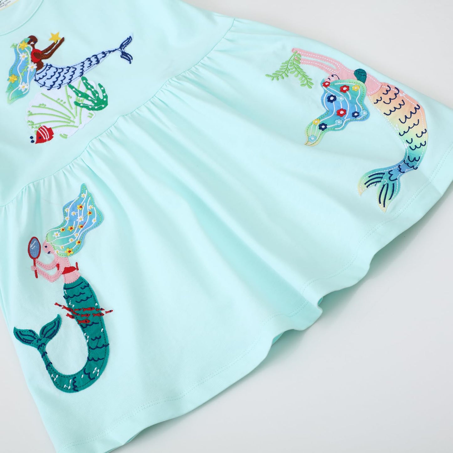 Dinopjs Kleider für Kleines Mädchen Kurzarm Kleid Cartoon-Stil Regenbogen Ozean Prinzessinnenkleid Dino Giraffe Osterhase Meerjungfrau Kinder Prinzessin Kostüm Tägliche Sommer Rock Ferienkleider