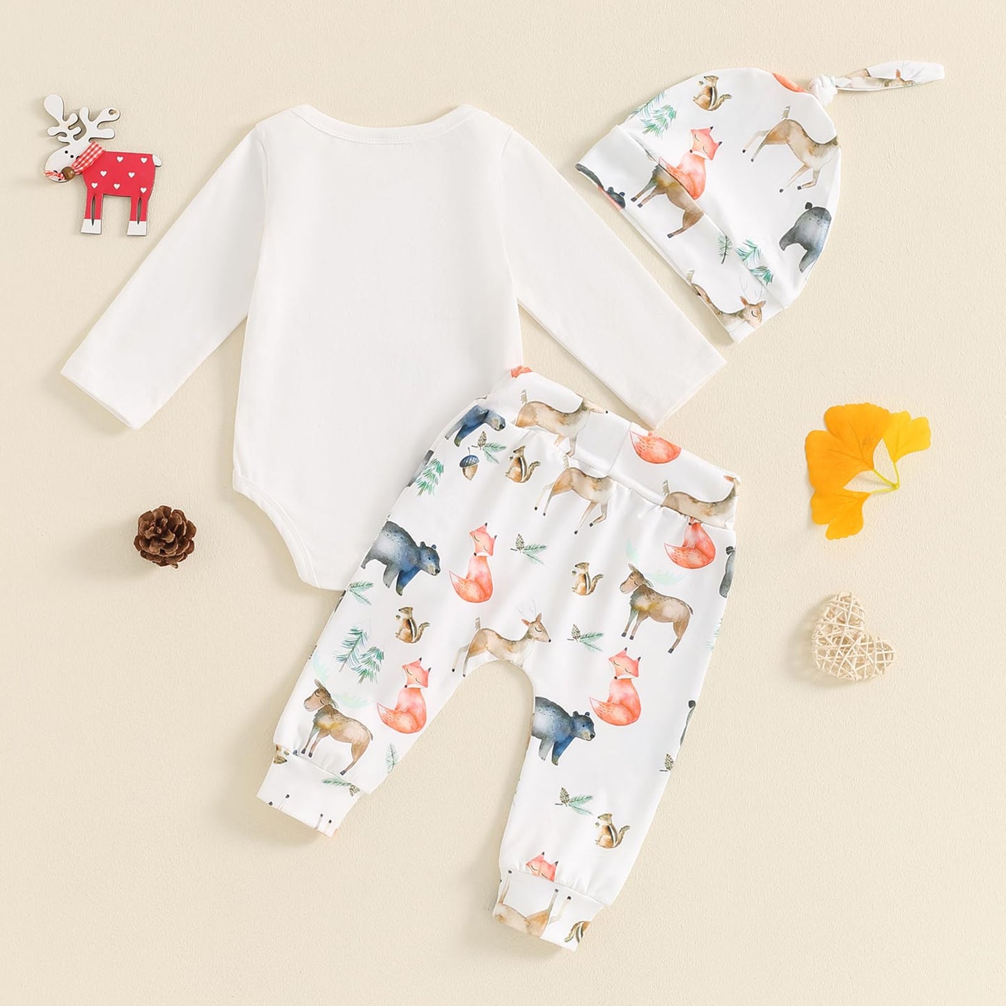 Geagodelia Neugeborene Baby Kleidung Set Junge Hello Im New Here Langarm Body und Hose Baumwolle Bekleidungssets für Baby Jungen Babykleidung Set Herbst Winter Outfits mit Mütze