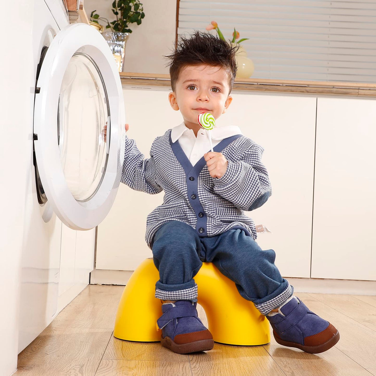 Winter Shoes Baby Boots Boys Girls Baby Shoes Winter Plush Flat Rubber Non-Slip Size 18-23 EU