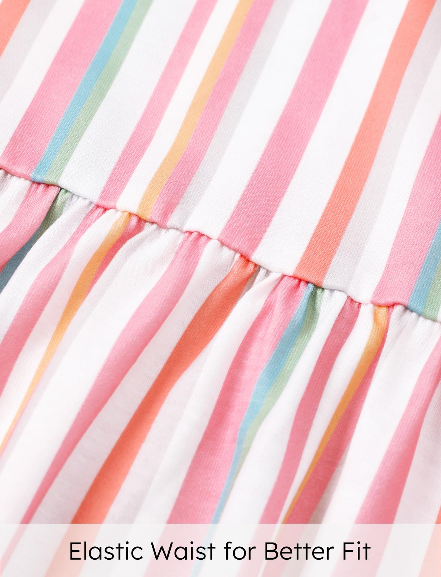PATPAT Mädchenkleid ärmellos, Baby Mädchen Kleid mit Schleife an den Schulterträgern für Geburtstag, Party, Bankett, Hochzeit, Urlaub, Bunt