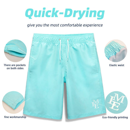 MEILONGER Badehose Jungen Badeshorts Schnelltrocknend Boardshorts mit Netzfutter Taschen und Verstellbarem Tunnelzug