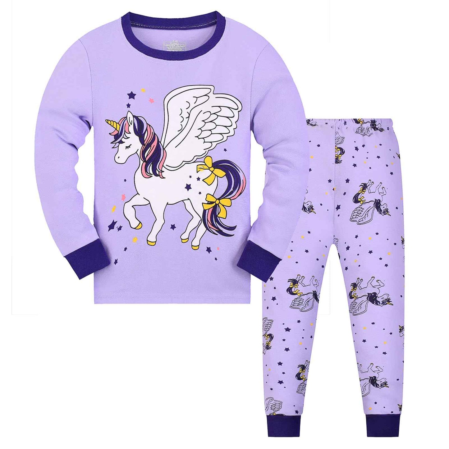 Girls' Unicorn Children's Pyjamas Cotton Long Sleeve Winter Pyjamas Two Piece Size 3-13 Years