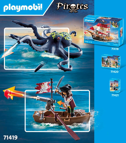 PLAYMOBIL | Pirates | Gefahr durch Riesenhai | Piratenspielzeug | Spielzeugfiguren | Spielzeug für Kinder ab 4 Jahren | 71793