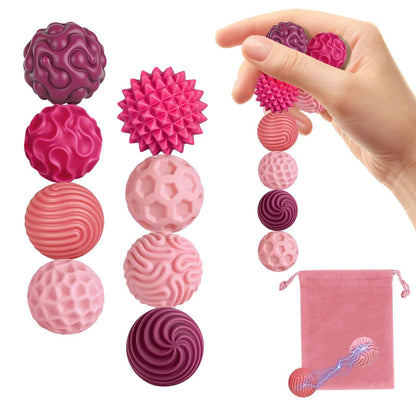 8 Stück Magnetische Fidget Toys, Silikon Magnetkugeln Anti-Stress Bälle, Sensorik Spielzeug für Erwachsene und Kinder, Sensorische Magnetische Kugeln Set, Stressabbau und Entspannung（Rosa）