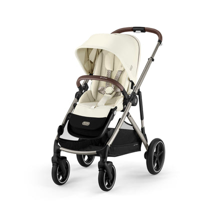 CYBEX Gold Kinderwagen e-GAZELLE S, Ab Geburt bis ca. 4 Jahre, Max. 22 kg (Single-Modus) / 2x 22 kg (Duo-Modus), All-in-1-System mit E-Antrieb und 20+ Konfigurationen, Stone Grey