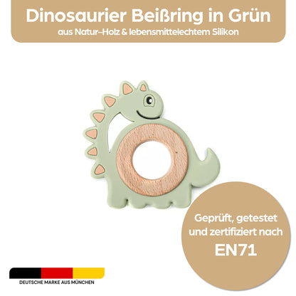 Schildkröte Beißring für Baby Natur Holz & Silikon Blau - Kauspielzeug, Zahnen-Hilfe & Greifling - Babyspielzeug Beissring Geschenk zur Geburt - Holz-Spielzeug nachhaltig, BPA-frei schadstofffrei