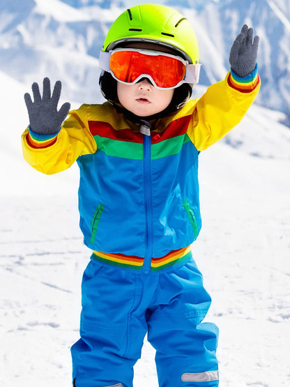 Geyoga 3 Paar Kinder Strickhandschuhe Winter Vollfinger Handschuhe