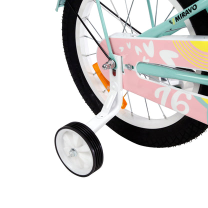 MIRAVO Kinderfahrrad Fahrrad Kinder Ab 2 Bis 8 Jahre Mit Stützrädern Schubstange V-Brake Bremsen Rückstrahl Aufkleber 12 16 20 Zoll Radgröße Korb Für Mädchen Misty - Meloni2