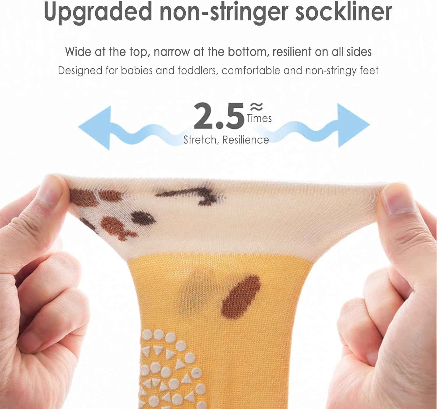 Non-Slip Socks for Children, Pack of 3 Baby Knee Socks, Children's Socks Made of Cotton, Girls, Knee-Length Crawling Socks, Animal Themed Non-Slip Sports Socks for Boys and Girls, 1-3 Years