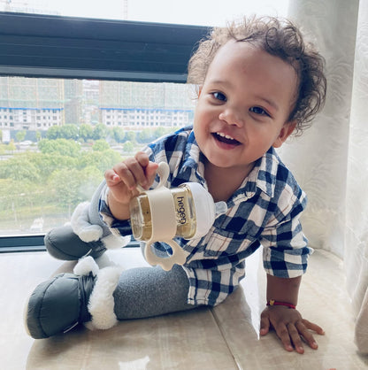 LACOFIA Baby Boys Girls Winter Shoes Baby Winter Boots with Non-Slip Soft Sole Crawling Shoes