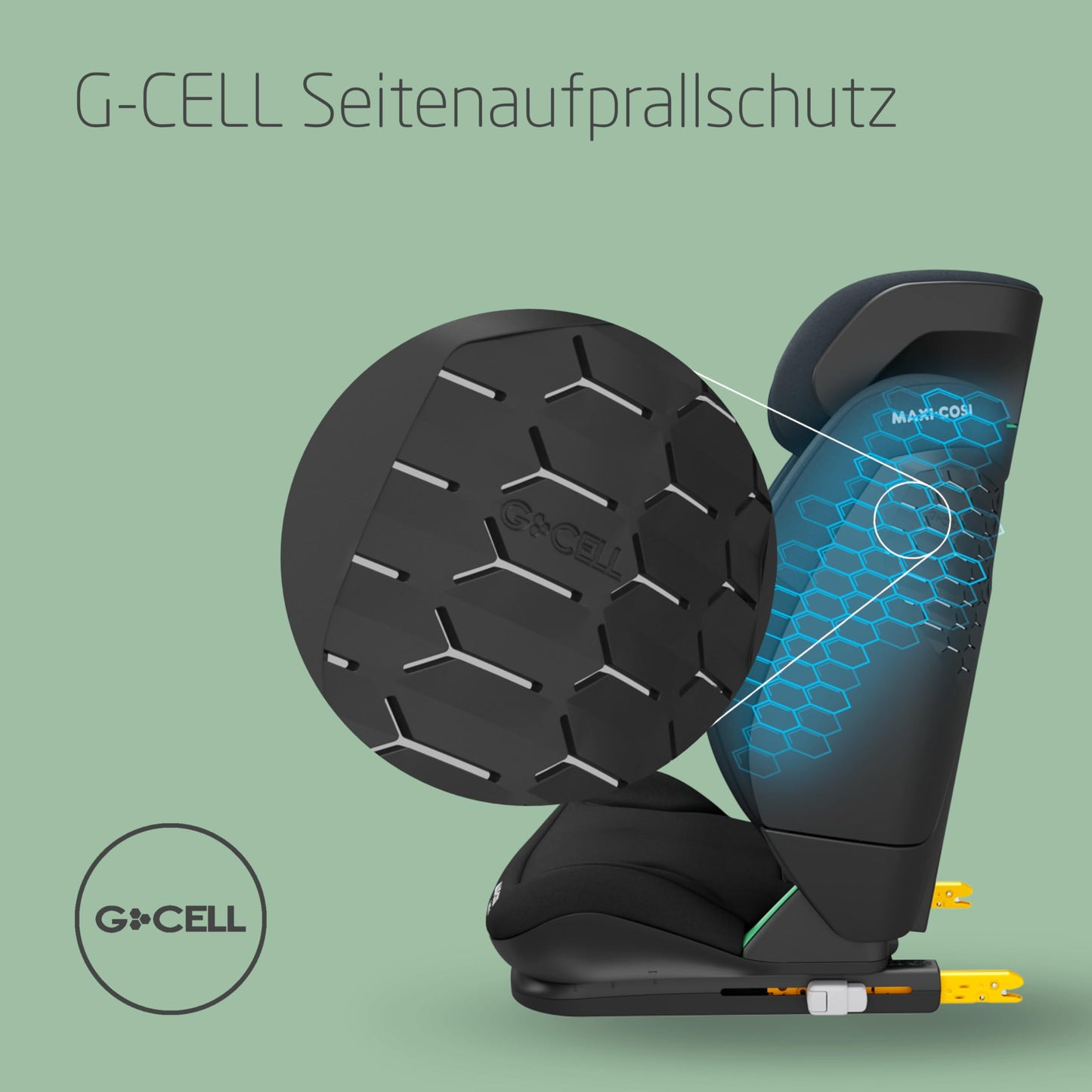 Maxi-Cosi RodiFix S i-Size Kindersitz, 100–150 cm, 3,5–12 Jahre, Autositz Kinder, 3 Liegepositionen, Verstellbare Höhe/Breite, G-CELL Side Impact Protection, AirProtect-Sicherheitskissen, Basic Black - Meloni2