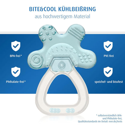 reer Bite&Cool Kühlbeißring | Beißring für Babys | Mit langanhaltendem Kühleffekt | Für Babys ab 3 Monaten | Kühlende Zahnungshilfe | Motorikspielzeug zur Förderung des Spiel- und Tastsinns