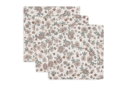 Jollein 537-848-66095 Spucktücher Mundtücher Musselin 3er Set Teddybär weiß (31x31cm)