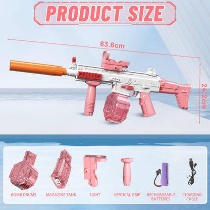 Elektrische Wasserpistole Sehr Stark Wassermaschinenpistole mit Wiederaufladbare Batterie Squirt Gun Wasser Spielzeug bis zu 20ft,Outdoor Water Gun Schießspiel für Erwachsene and Kinder (Blau)
