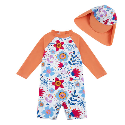upandfast Baby Swimsuit with Buttons UV Protection Swimwear for Baby Girls 