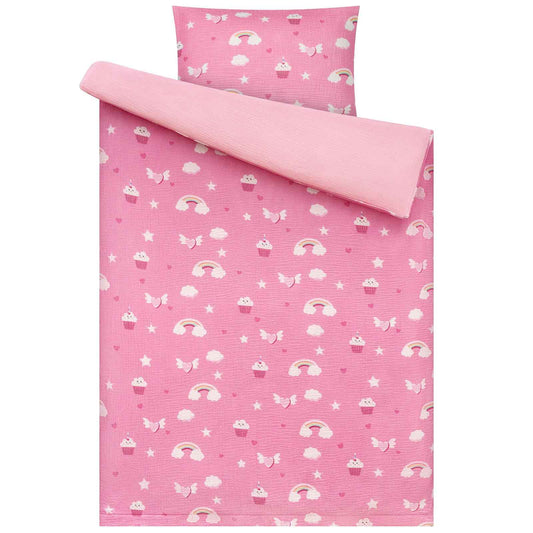 Musselin Kinderbettwäsche Set 100x135, Bettwäsche für Baby Kinder