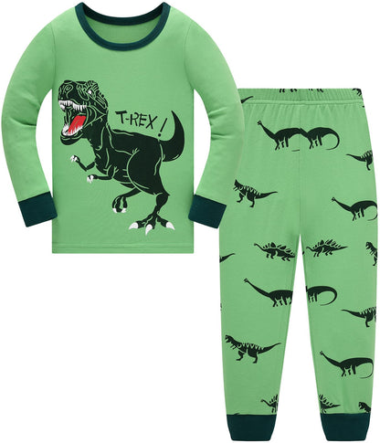 Jungen Pyjamas Dinosaurier Kinder Nachtwäsche Langarm Baumwolle Winter Weihnachten Pyjama Set Größe 92-152, 1-12 Jahre