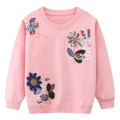 Codkkre Girls' Sweatshirt for Children Cute Cartoon Sweater Girls Long Sleeve Cotton Shirts Age 2-10 Years