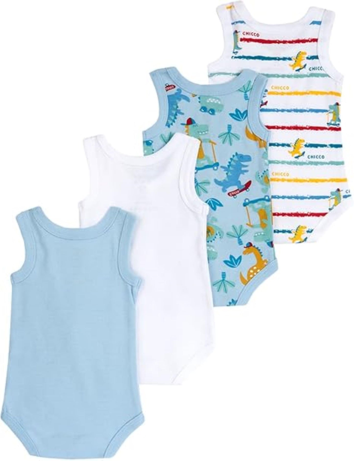 Chicco Unisex Baby Set Ärmellos Bodys aus Baumwolle Body (4er Pack)