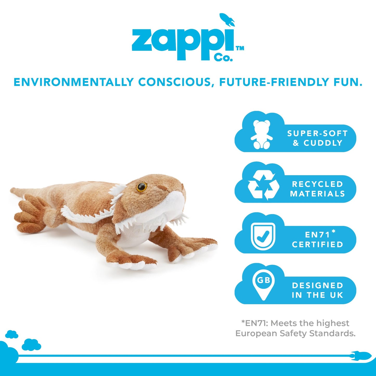 Zappi Co 100% recycelte Plüsch-Plüschtiere - Weiche und kuschelige Stofftiere, perfekte Begleiter für Kinder und Neugeborene (13-15cm) (Elefant)