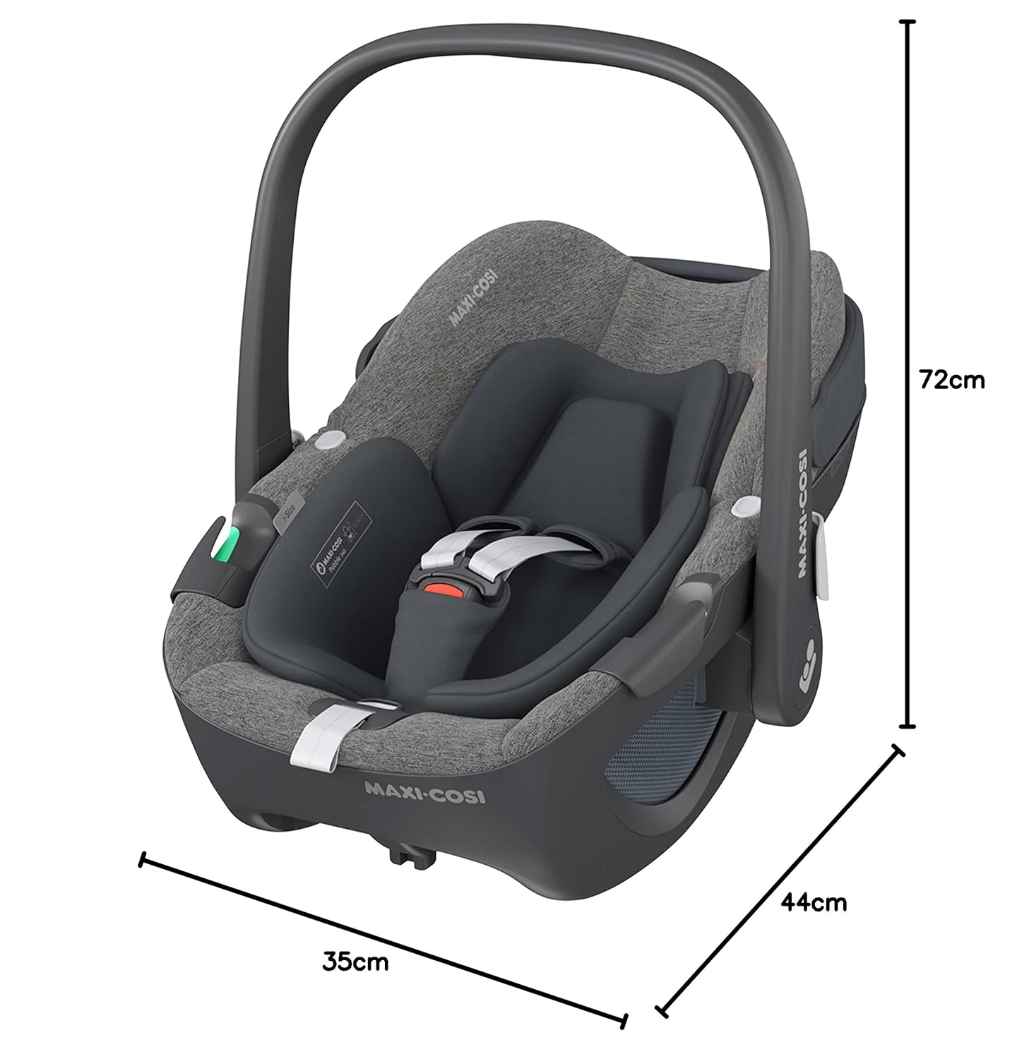 Maxi-Cosi Pebble 360 i-Size Babyschale Drehbar, Neugeborenen Autositz 360 Grad, 0–15 Monate (40–83 cm), Drehung mit einer, ClimaFlow, Easy-In-Gurt, G-CELL Seitenaufprallschutz, Select Grey - Meloni2