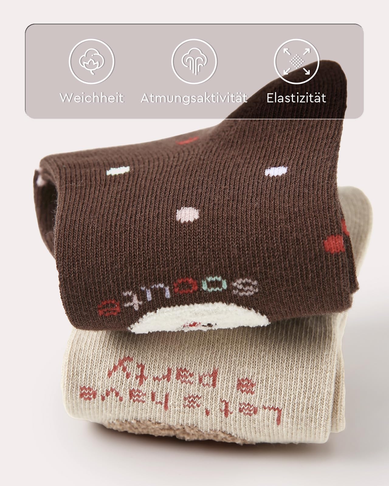 Kyopp 10 Paar Socken Kinder Mädchen und Jungen Klassisch Socken Lustig Cotton Socken Crew Socks Winter/Sommer