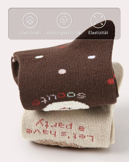 Kyopp 10 Paar Socken Kinder Mädchen und Jungen Klassisch Socken Lustig Cotton Socken Crew Socks Winter/Sommer
