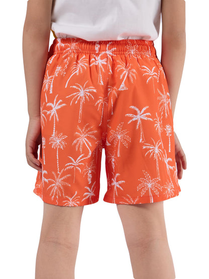 CALBOUNT Boys' Swimming Shorts Printed Quick Dry Swim Shorts with Inner Shorts 