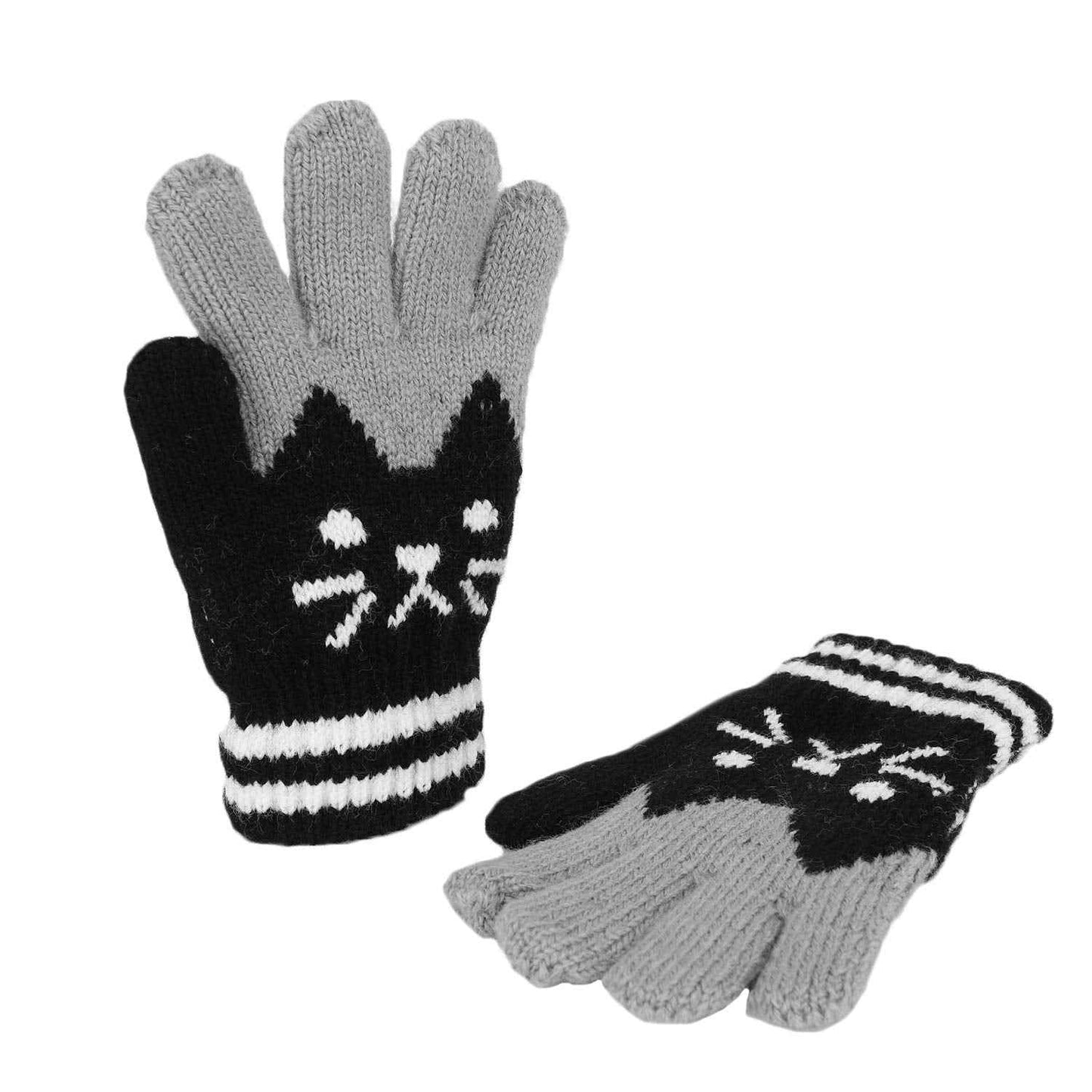 Children's Warm Winter Gloves / Mittens with Plush Lining, Cute Ski Gloves, 3 - 8 Years Old, for Skiing / Snowboarding / Playing / Running