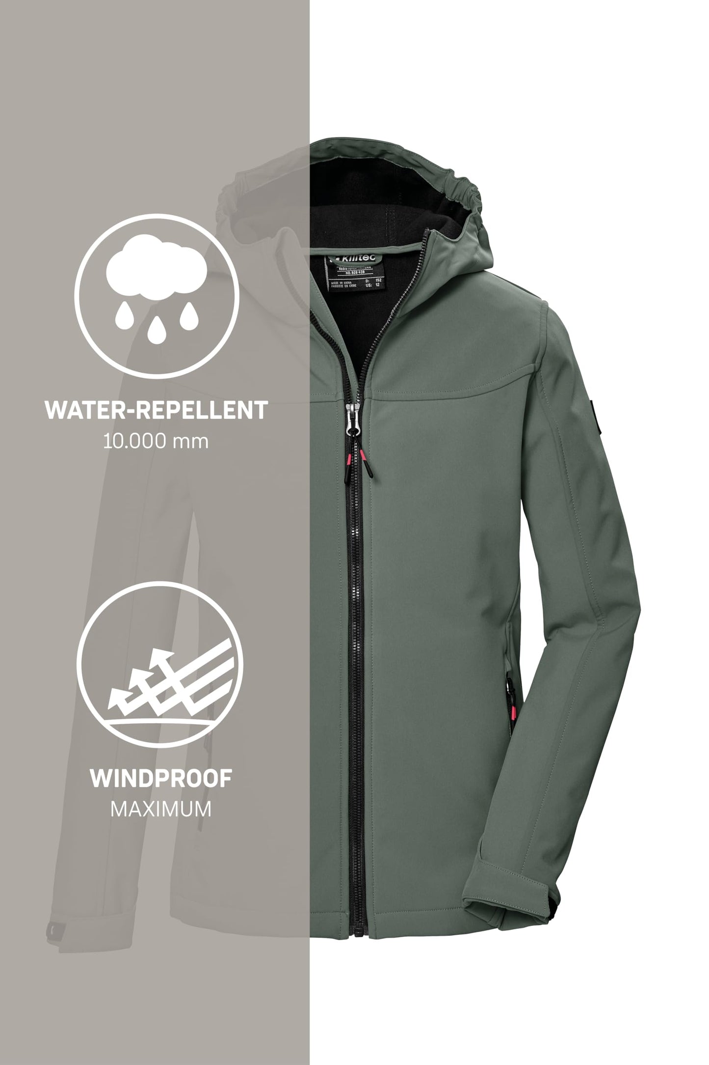 Killtec Mädchen Kos 145 Grls Sftshll Jckt Softshelljacke/Outdoorjacke mit Kapuze