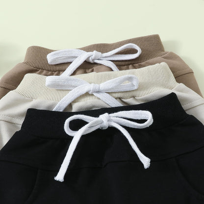 Himllauen Baby Jungen Shorts 3er-Pack Sommer Einfarbig Shorts 0-3 Jahre Kinder Kurze Hosen