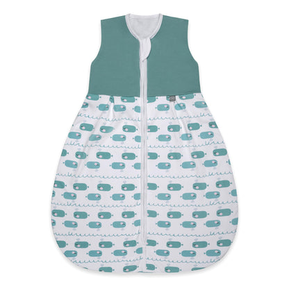 emma & noah Baby Sleeping Bag 1.0 TOG, All-Year Sleeping Bag for Spring, Summer and Autumn, 100% Organic Cotton, Oeko-Tex Certified, Romper Bag for Newborns (Leo Grey, 70 cm)