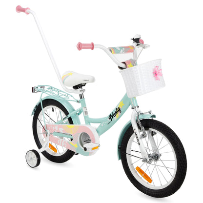MIRAVO Kinderfahrrad Fahrrad Kinder Ab 2 Bis 8 Jahre Mit Stützrädern Schubstange V-Brake Bremsen Rückstrahl Aufkleber 12 16 20 Zoll Radgröße Korb Für Mädchen Misty - Meloni2