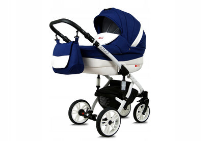 BabyLux® Bambimo Kinderwagen Set 3 in 1 - Lilly - incl. Babywanne, Buggy Sportsitz, Auto-Babyschale - Autositz - Kinderwagenset - Kombikinderwagen mit Wickeltasche, Regenschutz usw.